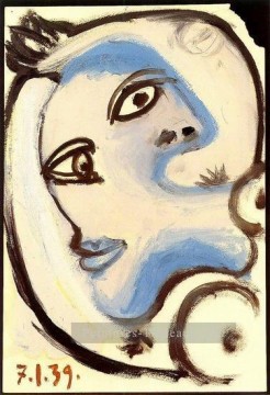 Tête de femme 5 1939 cubiste Peinture à l'huile